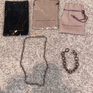 David Yurman chain necklace and matching bracelet